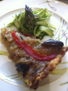 Caramelized Onion Tart with Shaved Asparagus Salad