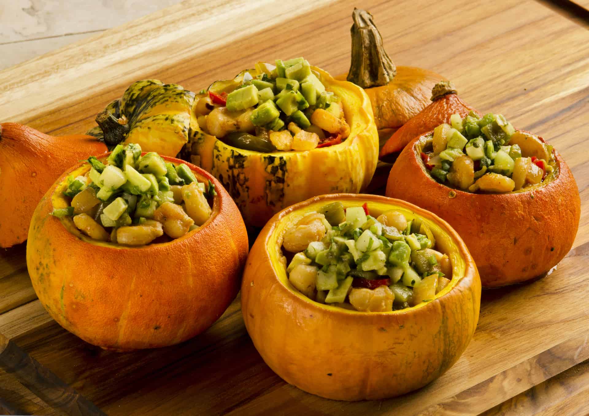 Baked Stuffed Red Kuri Pumpkin